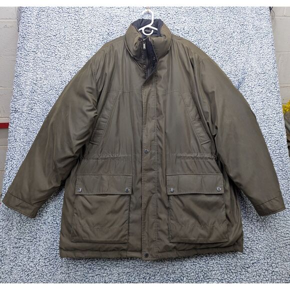 Claiborne Down Feather Puffer Jacket Mens 3XLT Winter Coat Full Zip Brown - Picture 1 of 11
